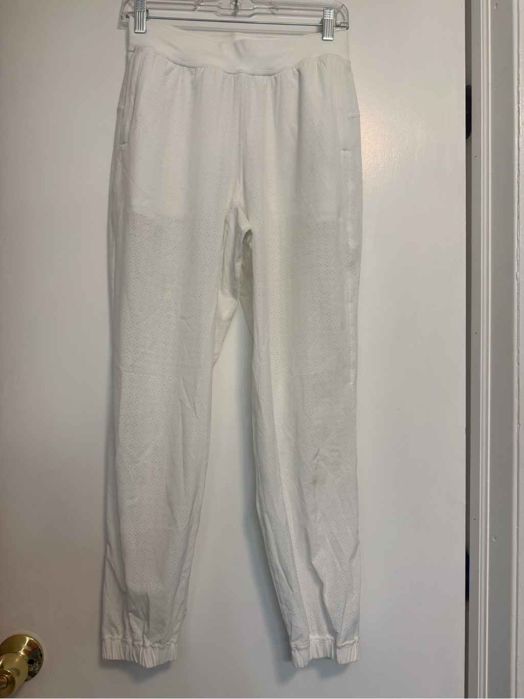 Lululemon Athletica White Perforated Track Joggers